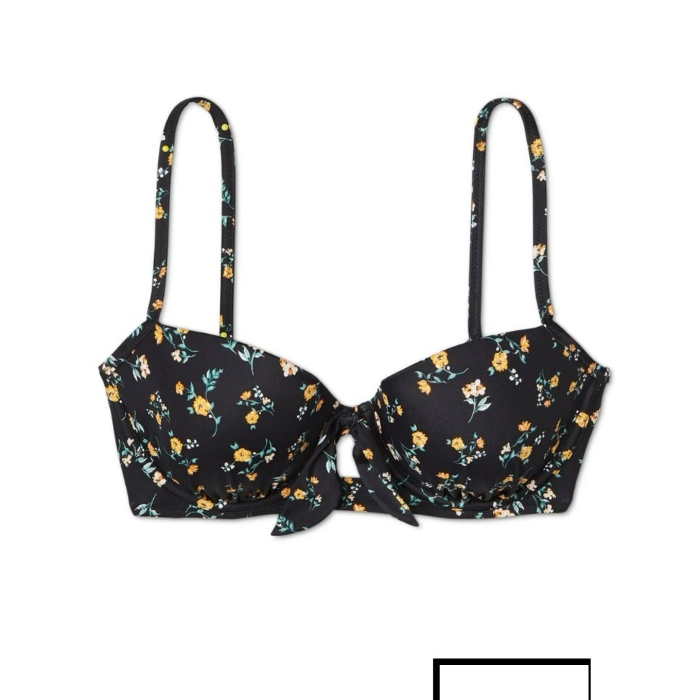 Shade and Shore suit top New with Tags well built, bra style. Floral on black